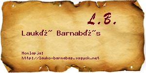 Laukó Barnabás névjegykártya
